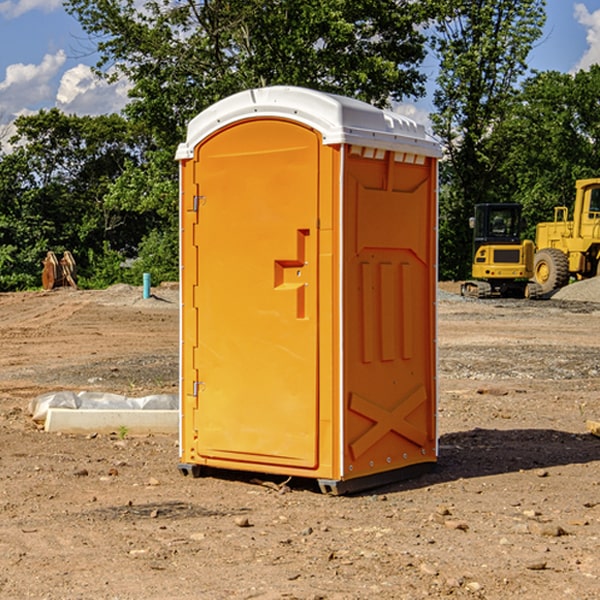 how often are the portable restrooms cleaned and serviced during a rental period in Iola